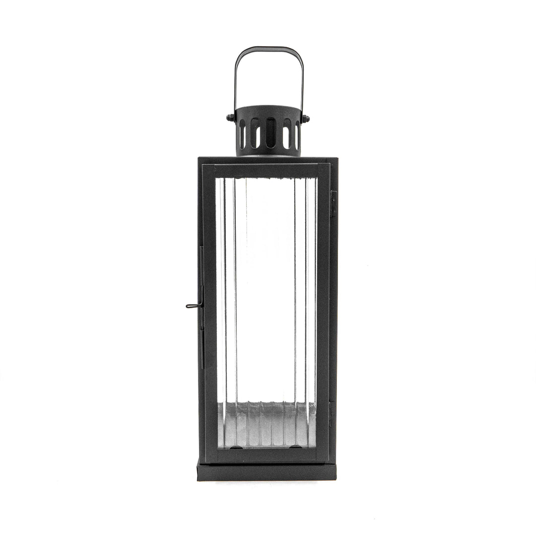 Ribbed Glass Iron Lantern