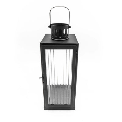 Ribbed Glass Iron Lantern