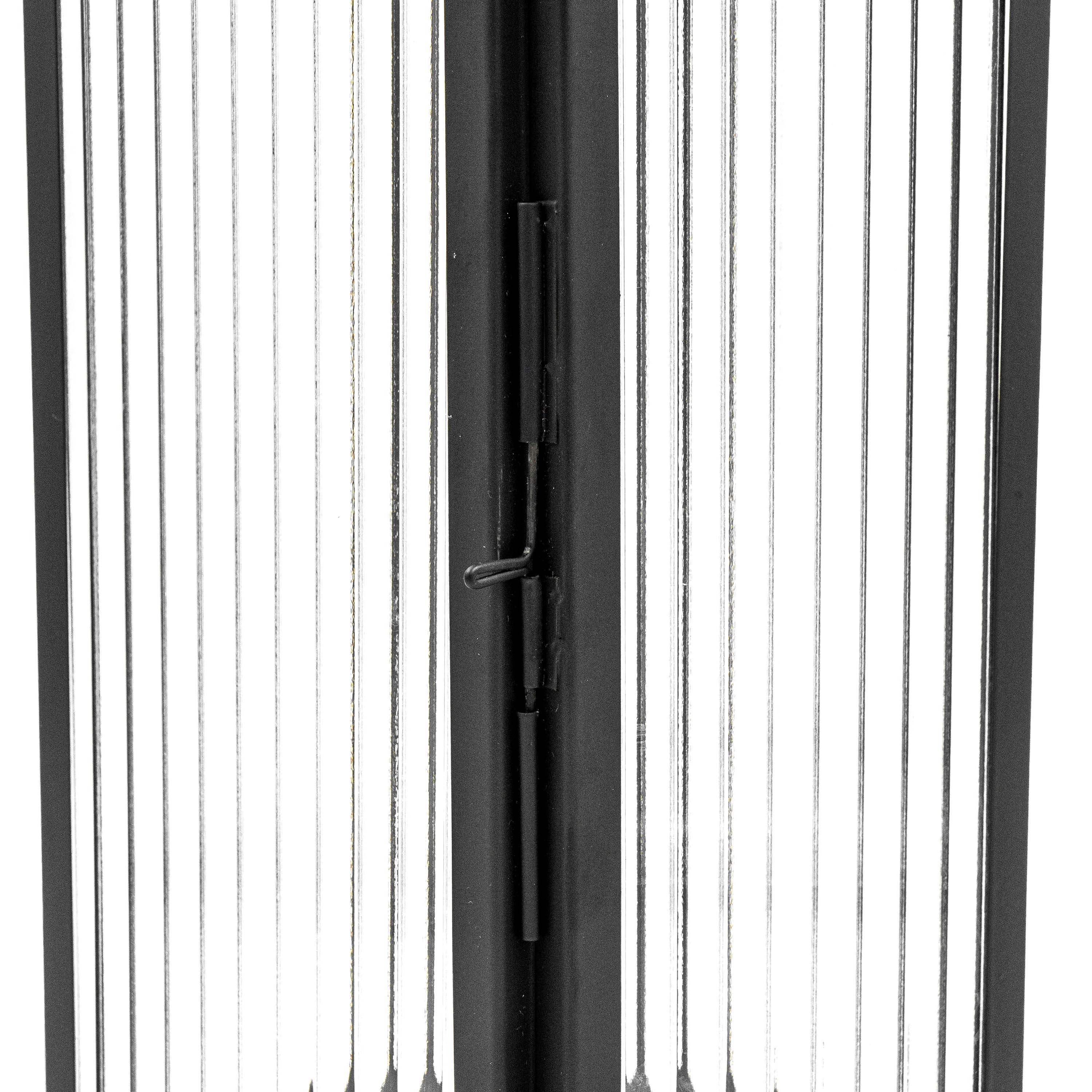 Ribbed Glass Iron Lantern
