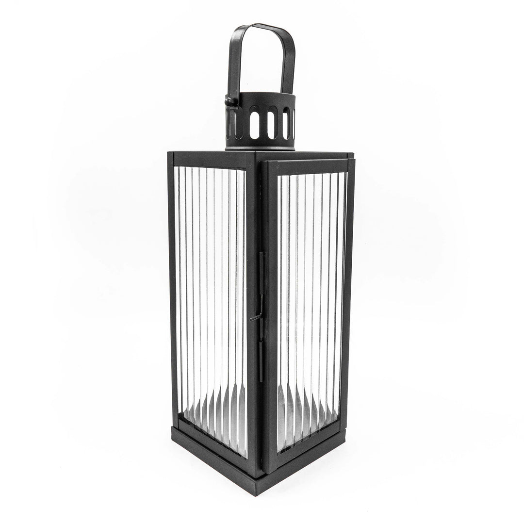 Ribbed Glass Iron Lantern