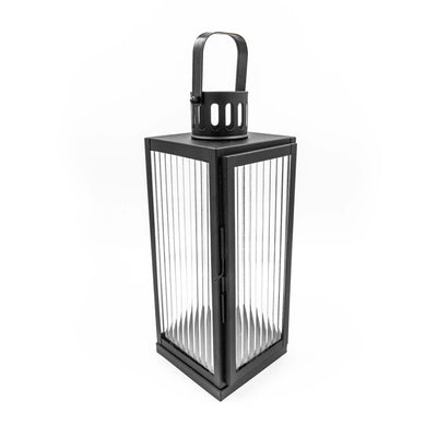 Ribbed Glass Iron Lantern