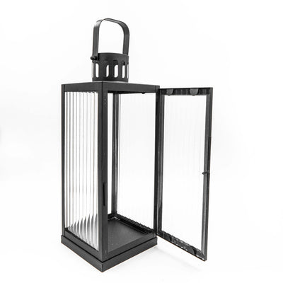 Ribbed Glass Iron Lantern