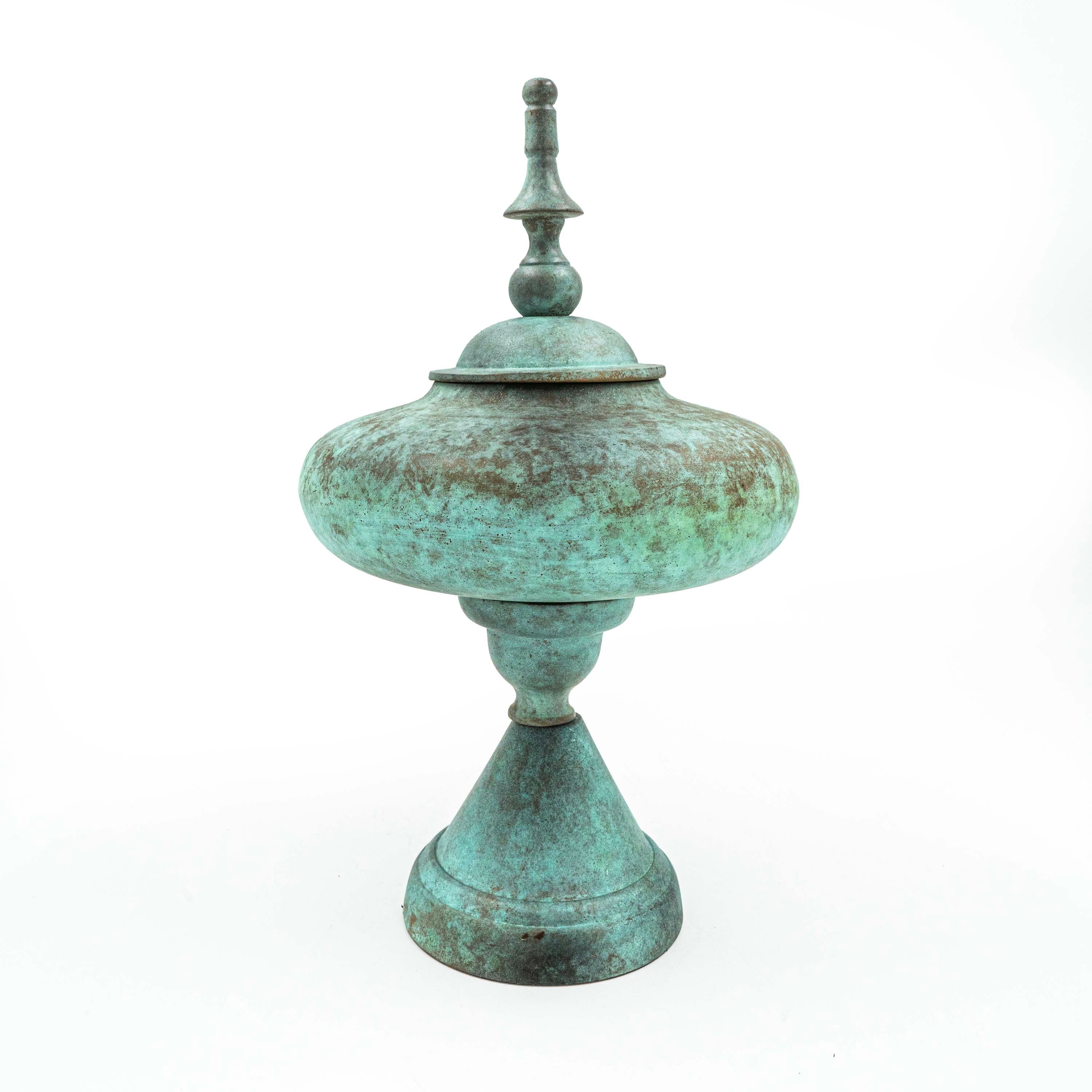 Pagoda Patina Metal Decor