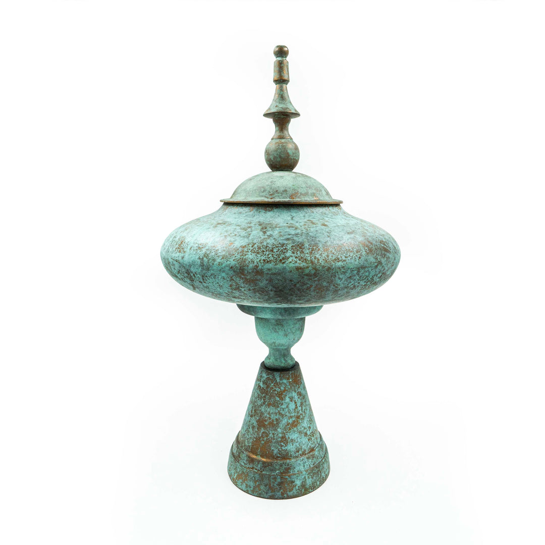 Pagoda Patina Metal Decor