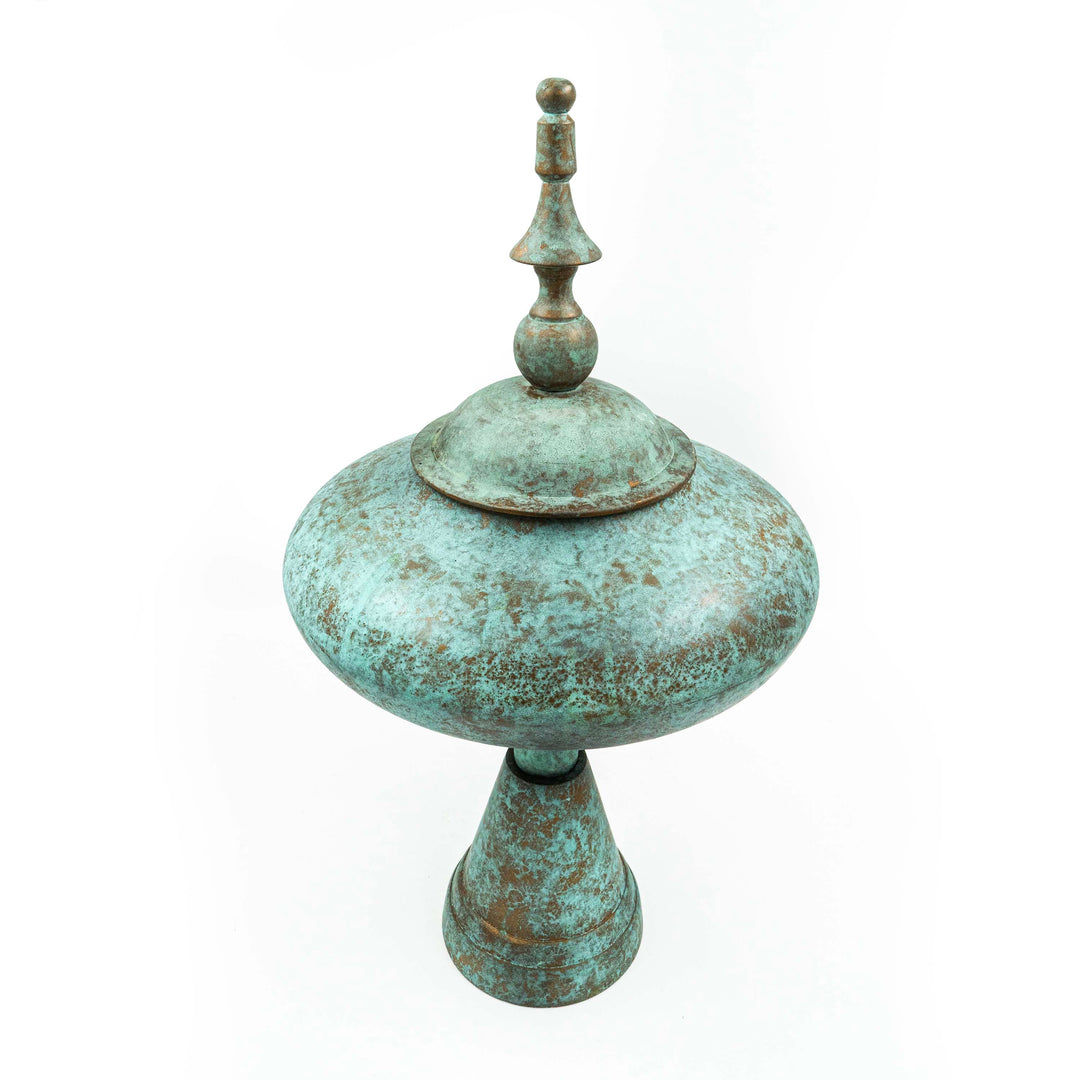 Pagoda Patina Metal Decor