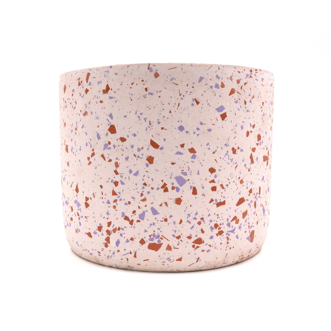 Orange Cylinder Terrazzo Planter