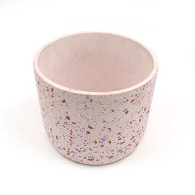 Orange Cylinder Terrazzo Planter