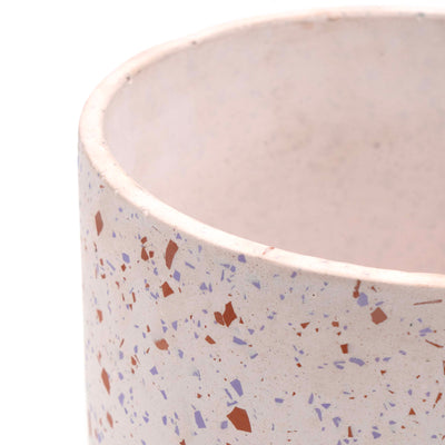 Orange Cylinder Terrazzo Planter