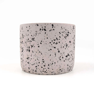 Black Cylinder Terrazzo Planter