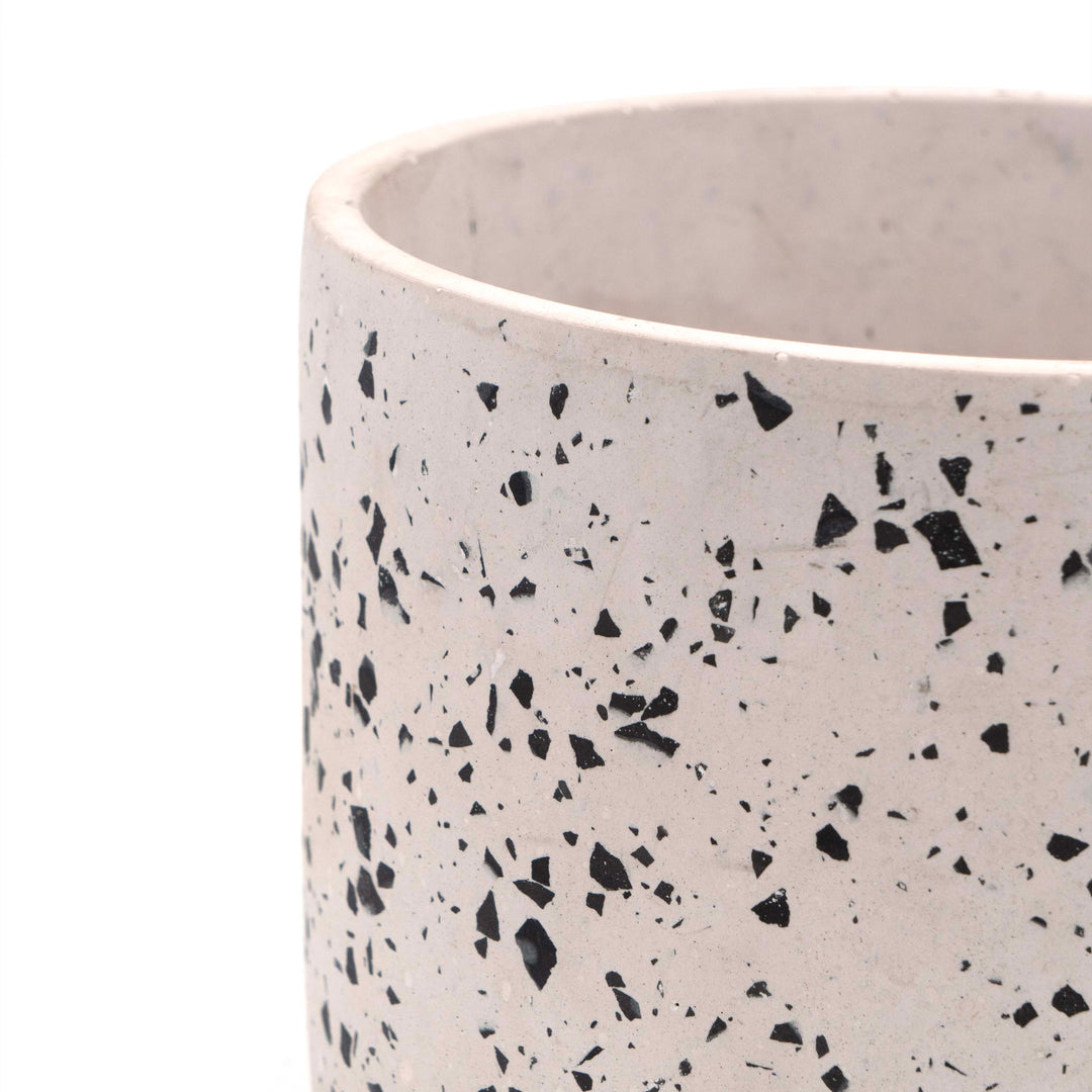 Black Cylinder Terrazzo Planter