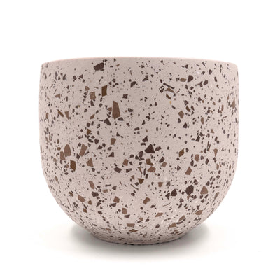 Brown Eggshell Terrazzo Planter