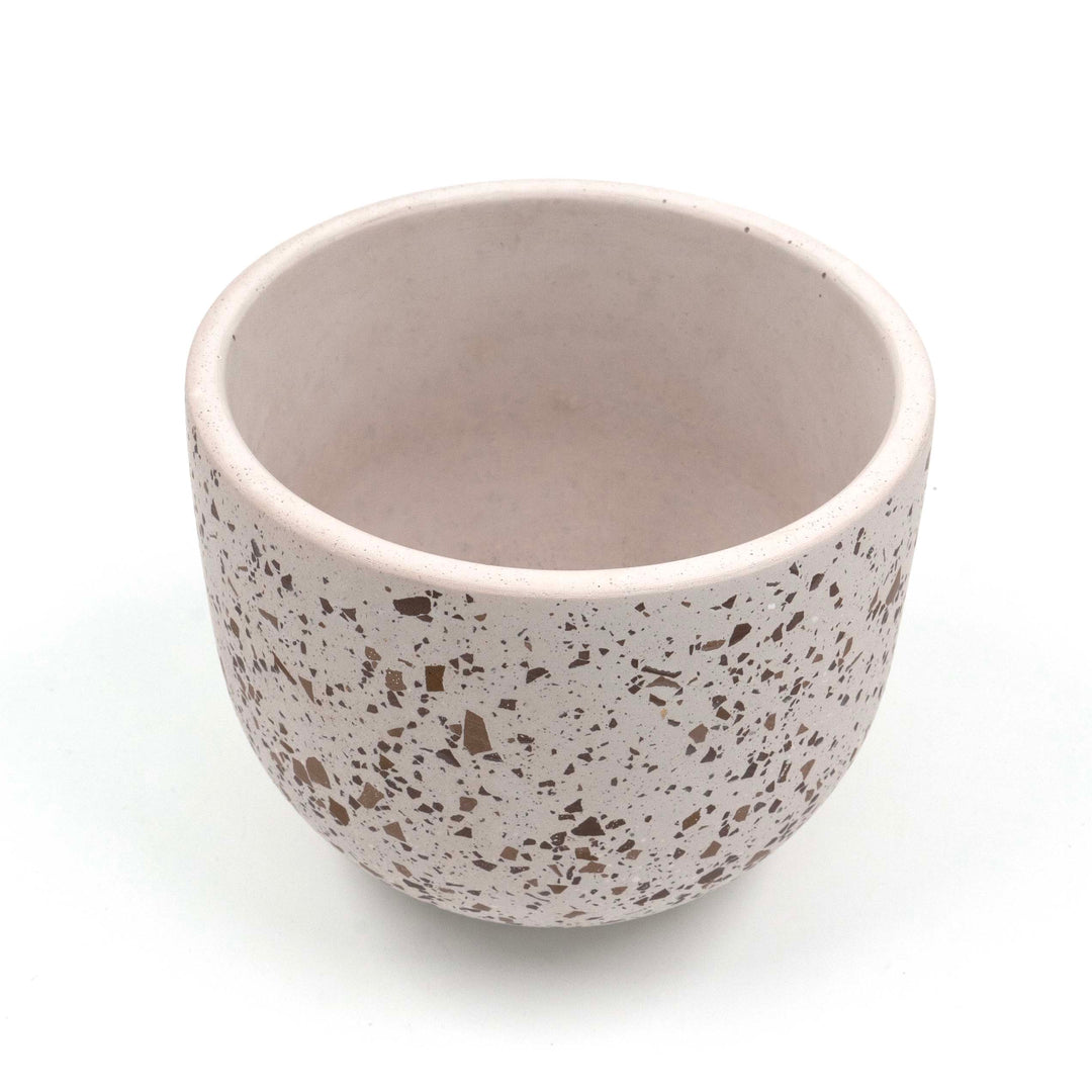 Brown Eggshell Terrazzo Planter