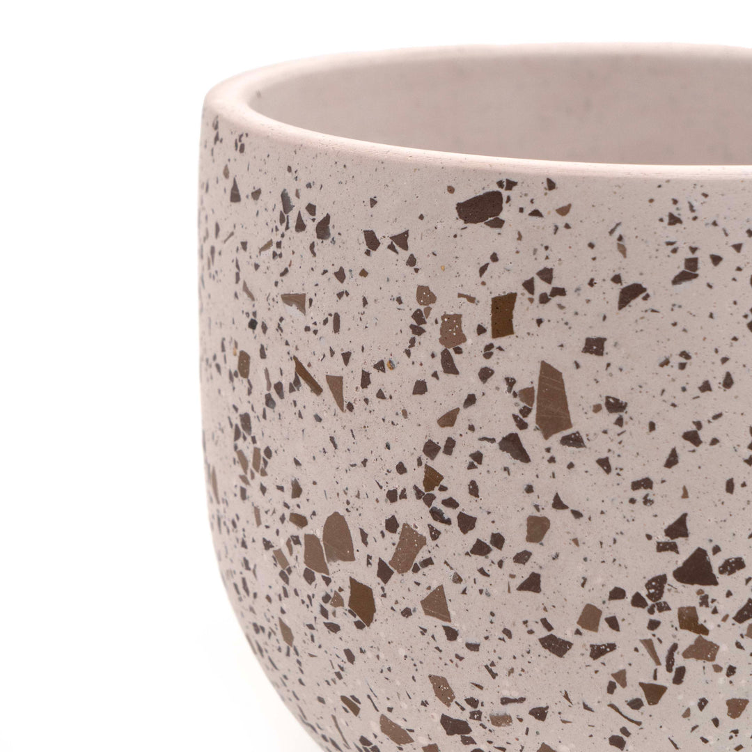 Brown Eggshell Terrazzo Planter