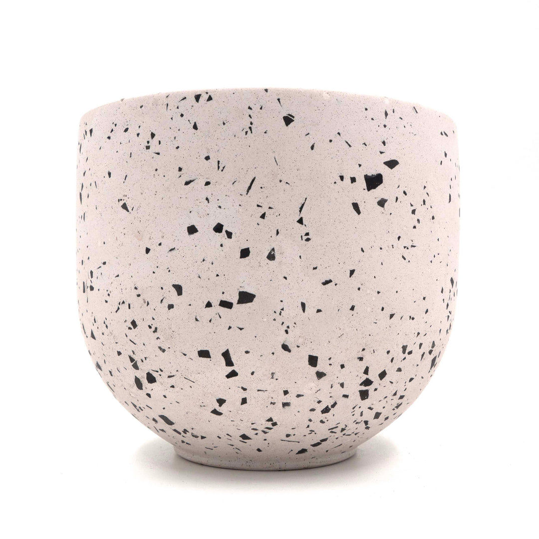 Black Eggshell Terrazzo Planter