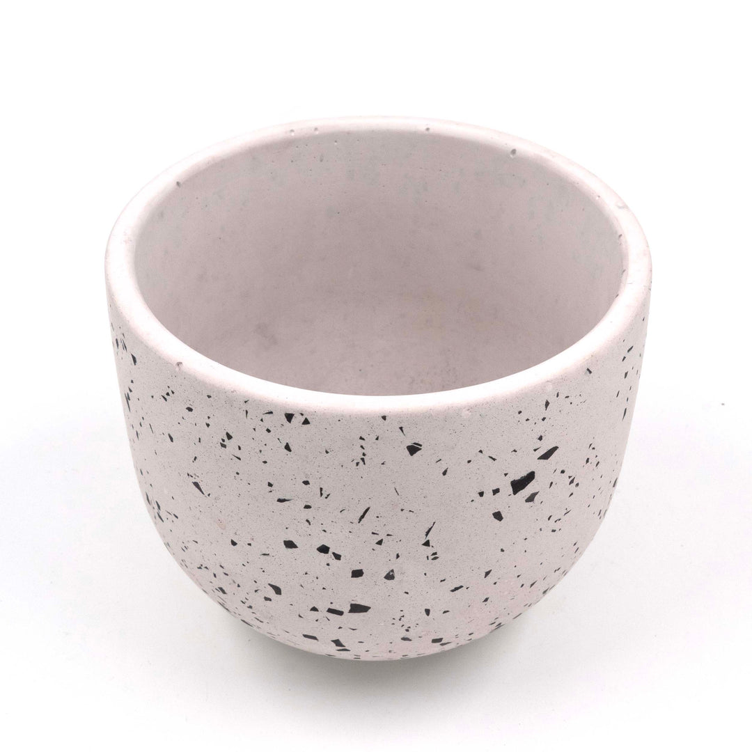 Black Eggshell Terrazzo Planter