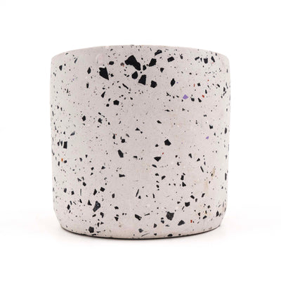 Black Cylinder Terrazzo Planter