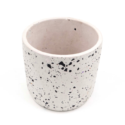 Black Cylinder Terrazzo Planter