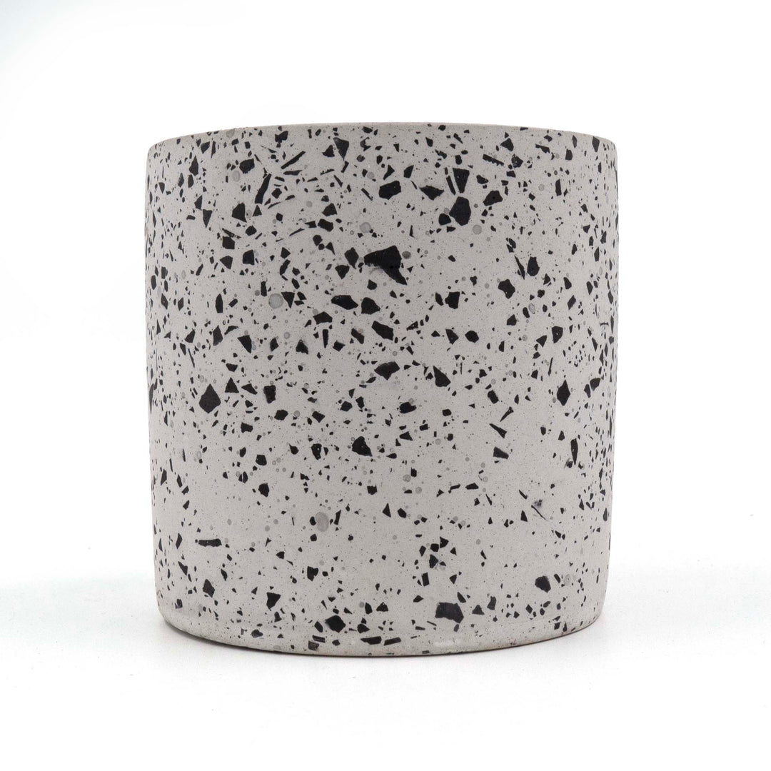 Black Cylinder Terrazzo Planter