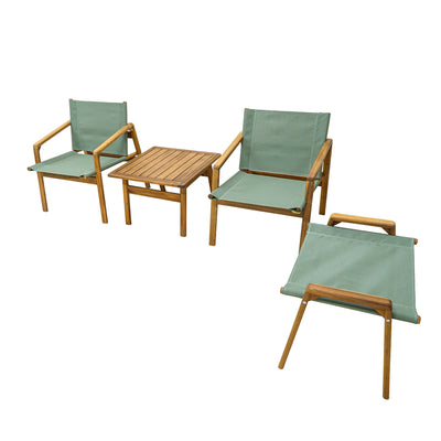 Clara Coffee Table With Footrest & Armchair - Set of 4