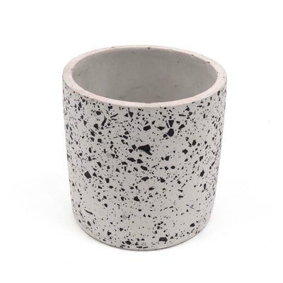 Black Cylinder Terrazzo Planter