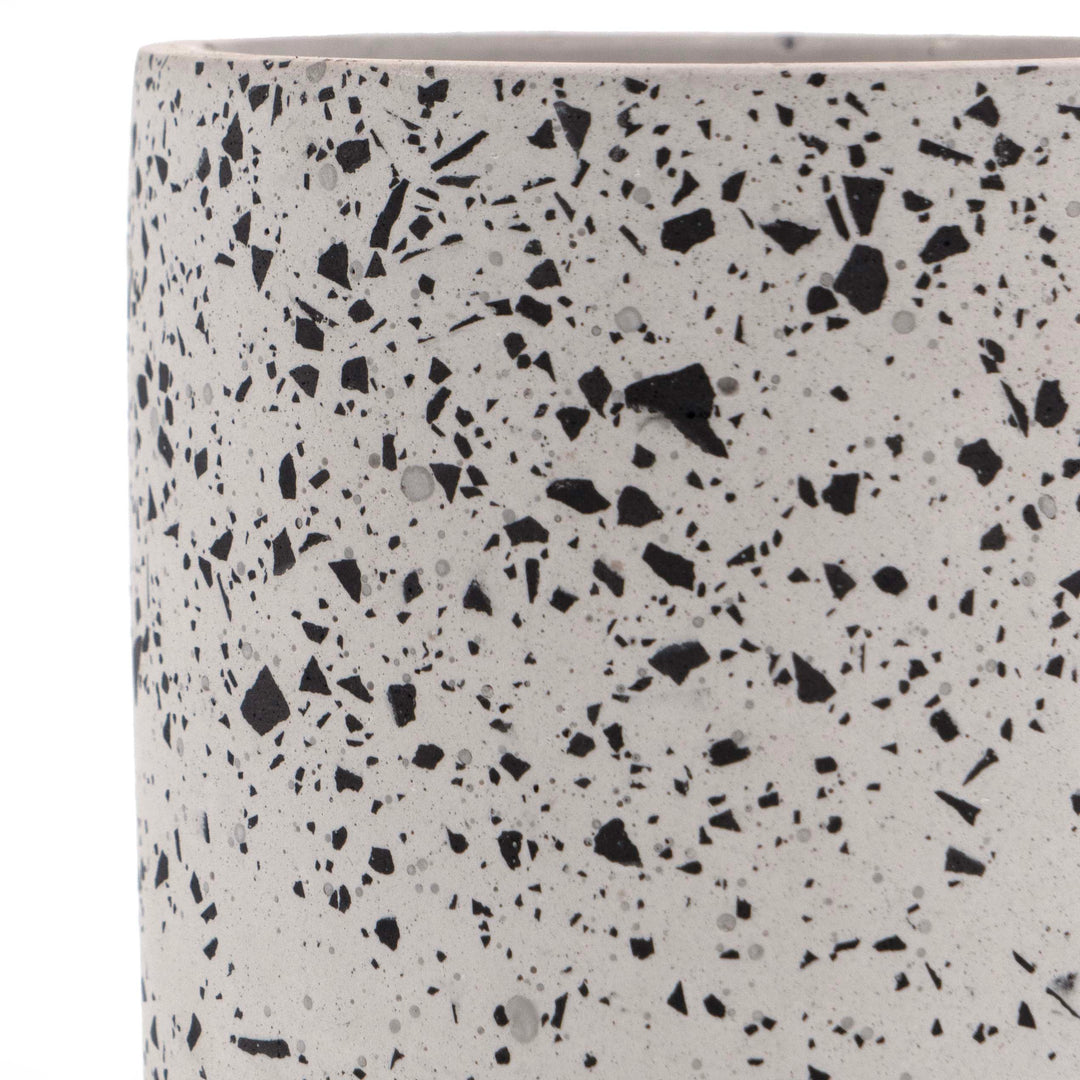 Black Cylinder Terrazzo Planter