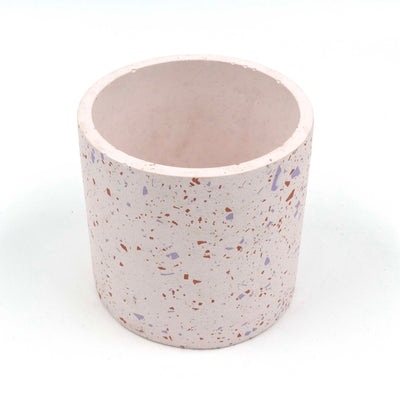 Orange Cylinder Terrazzo Planter