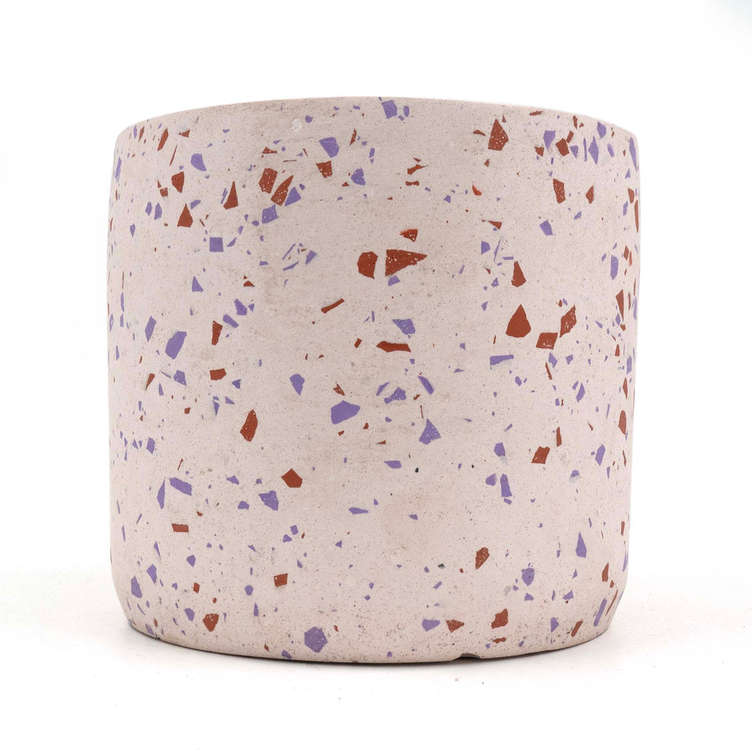 Orange Cylinder Terrazzo Planter