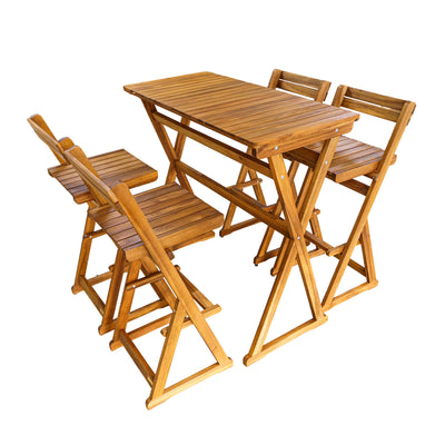 Clara Bar Table With Foldable Chair - Set of 5