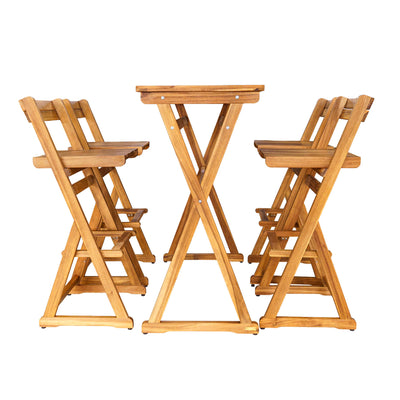 Clara Bar Table With Foldable Chair - Set of 5