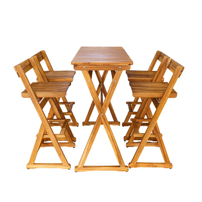 Clara Bar Table With Foldable Chair - Set of 5