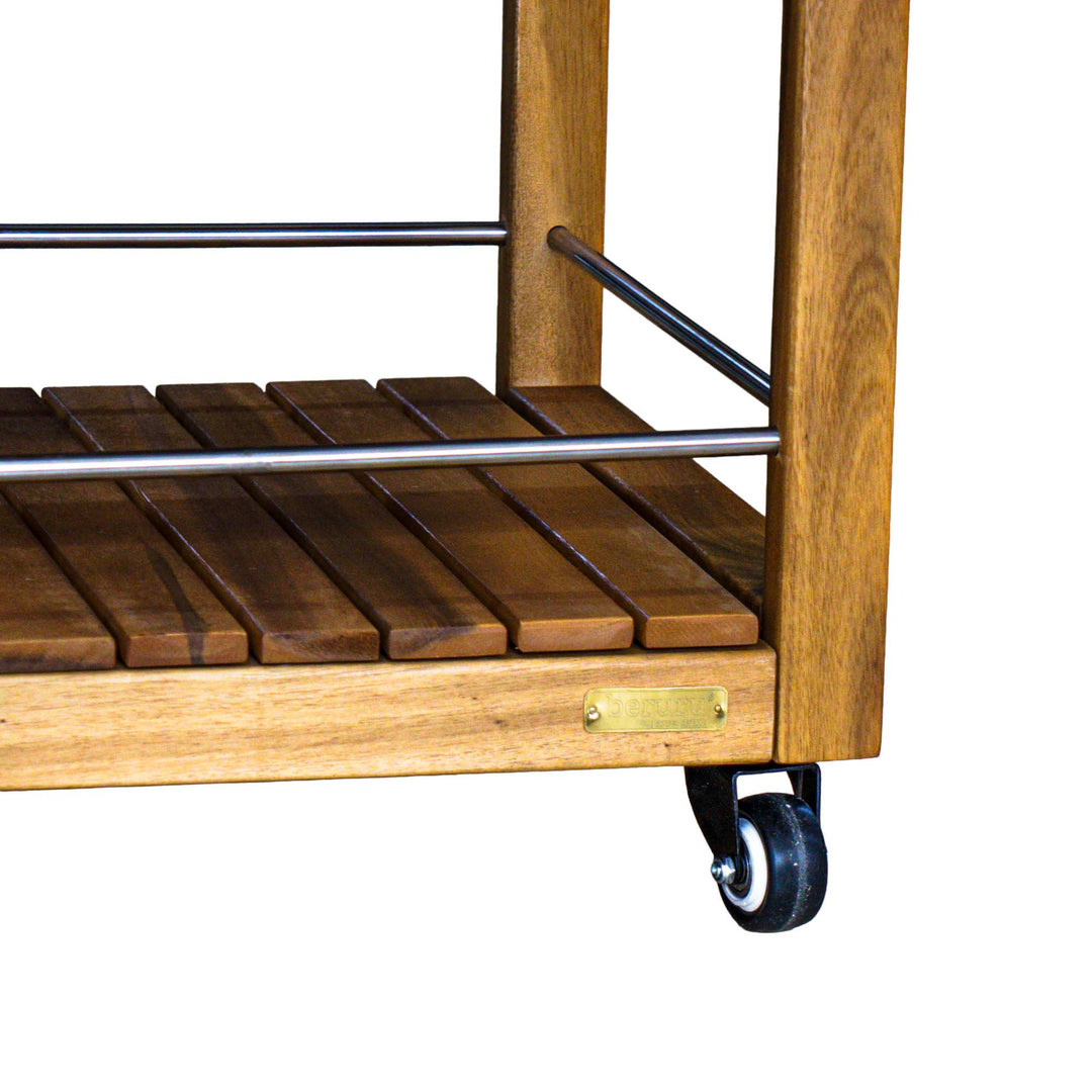Clara Wooden Bar Cart On Wheels