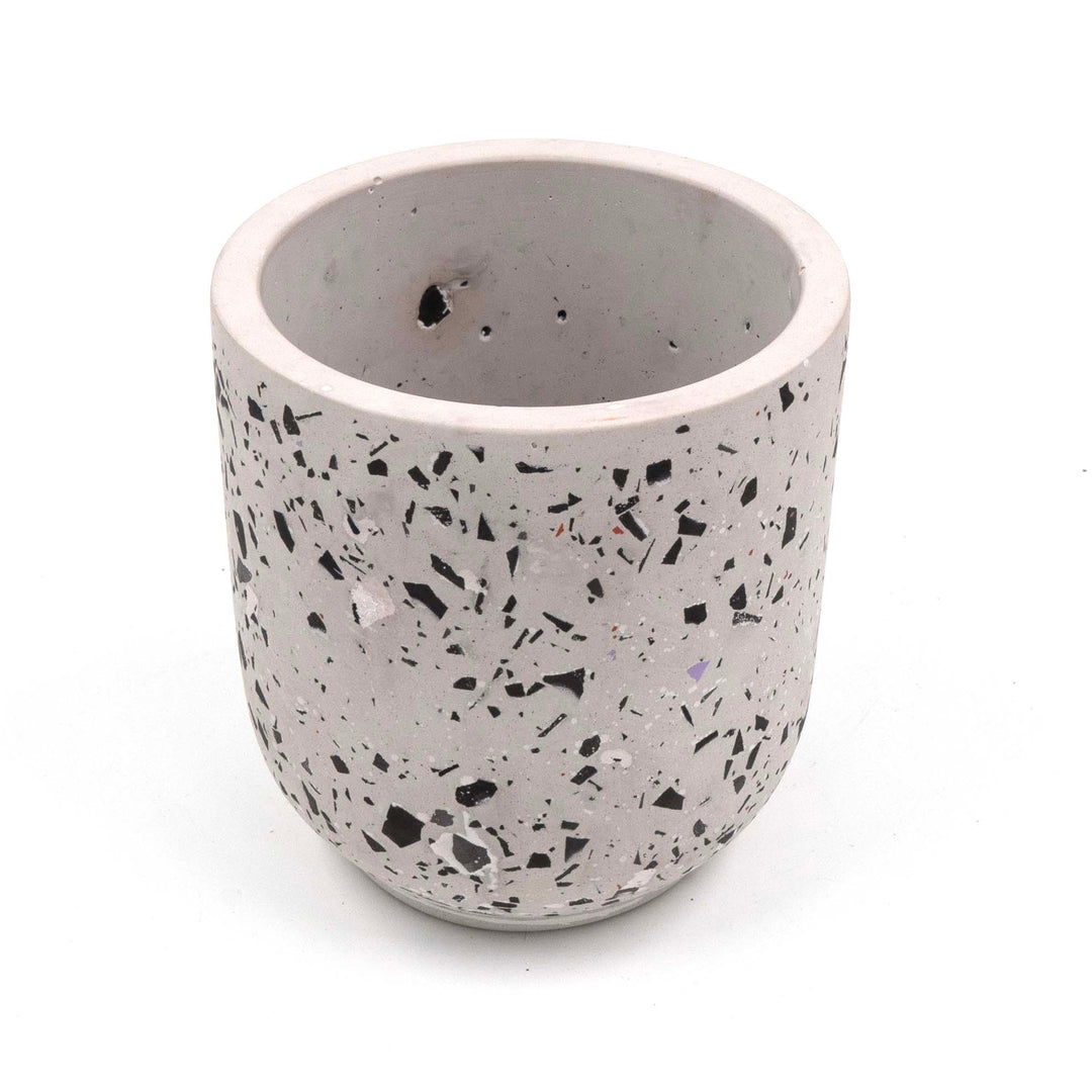 Black Tamago Terrazzo Planter