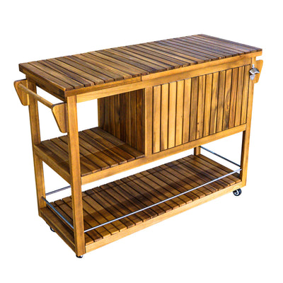Clara Wooden Bar Cart On Wheels