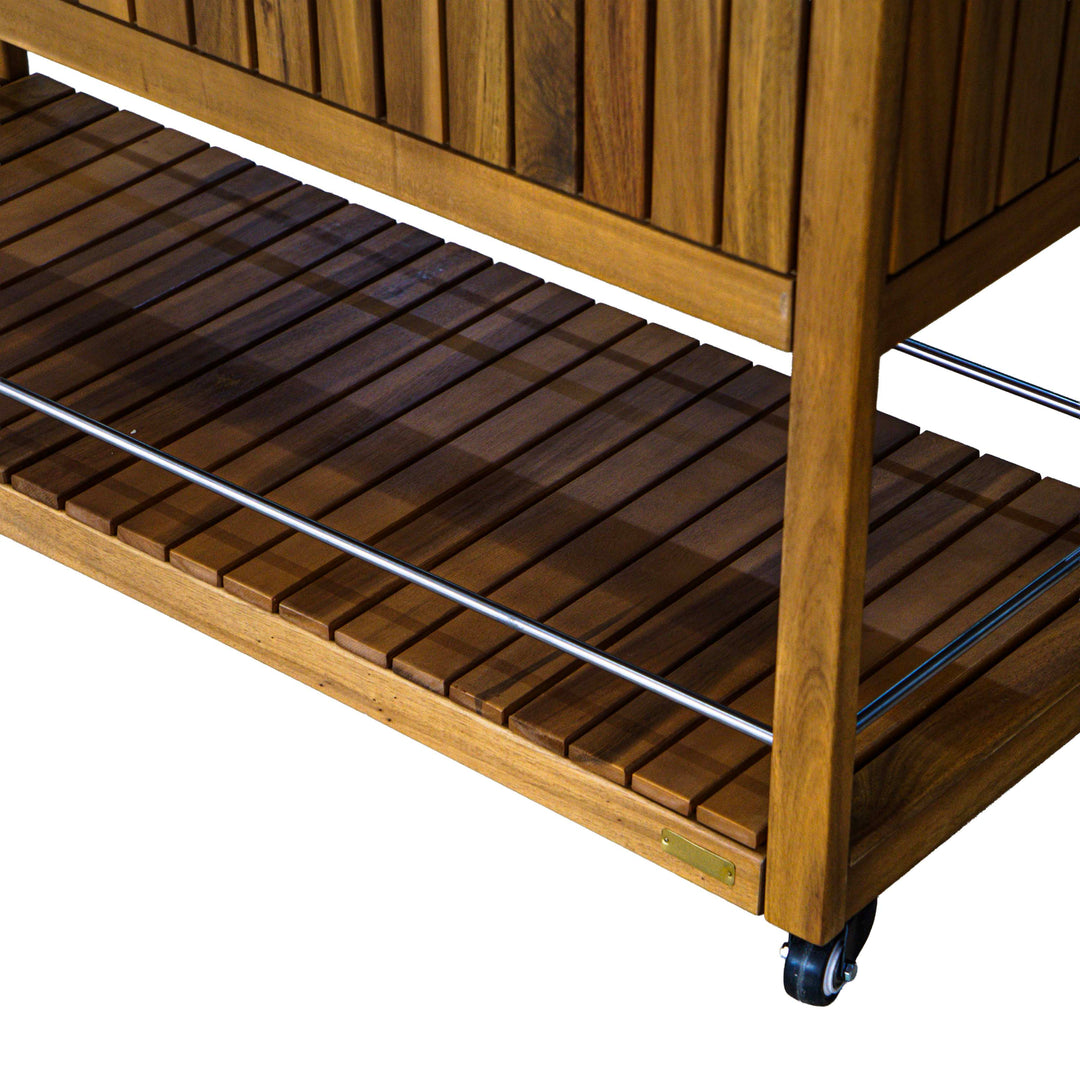 Clara Wooden Bar Cart On Wheels
