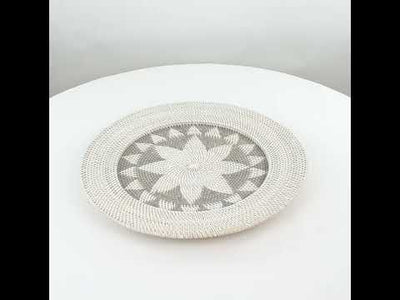 Flat Round Rattan Tray