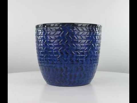 Zigzag Blue Pot