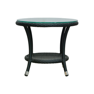 Compact Round Wicker Table