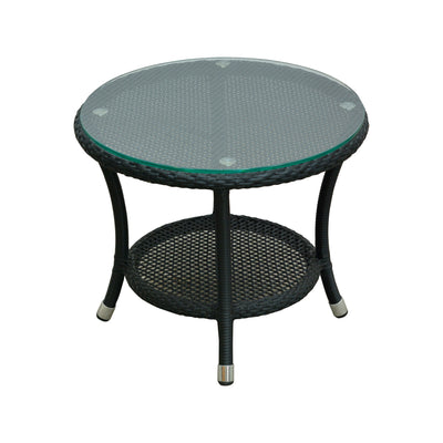 Compact Round Wicker Table