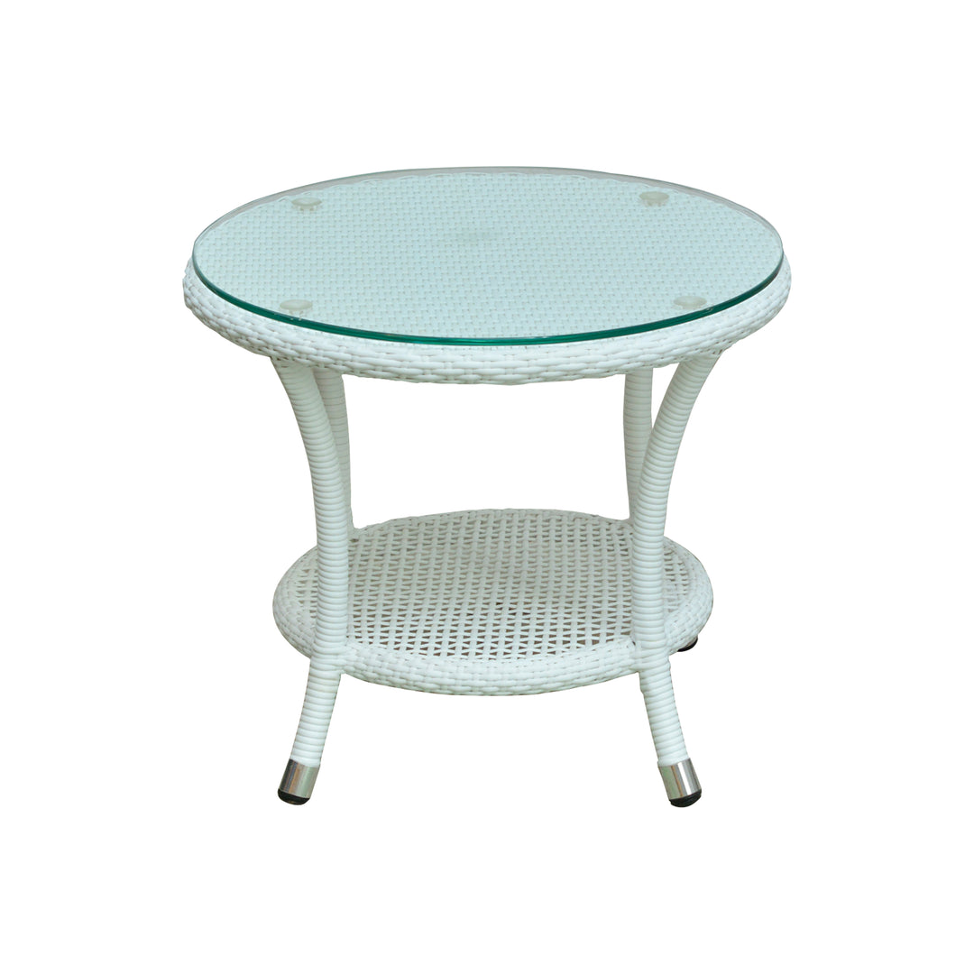 Compact Round Wicker Table