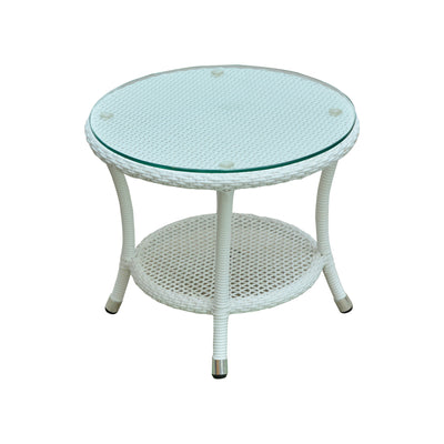Compact Round Wicker Table