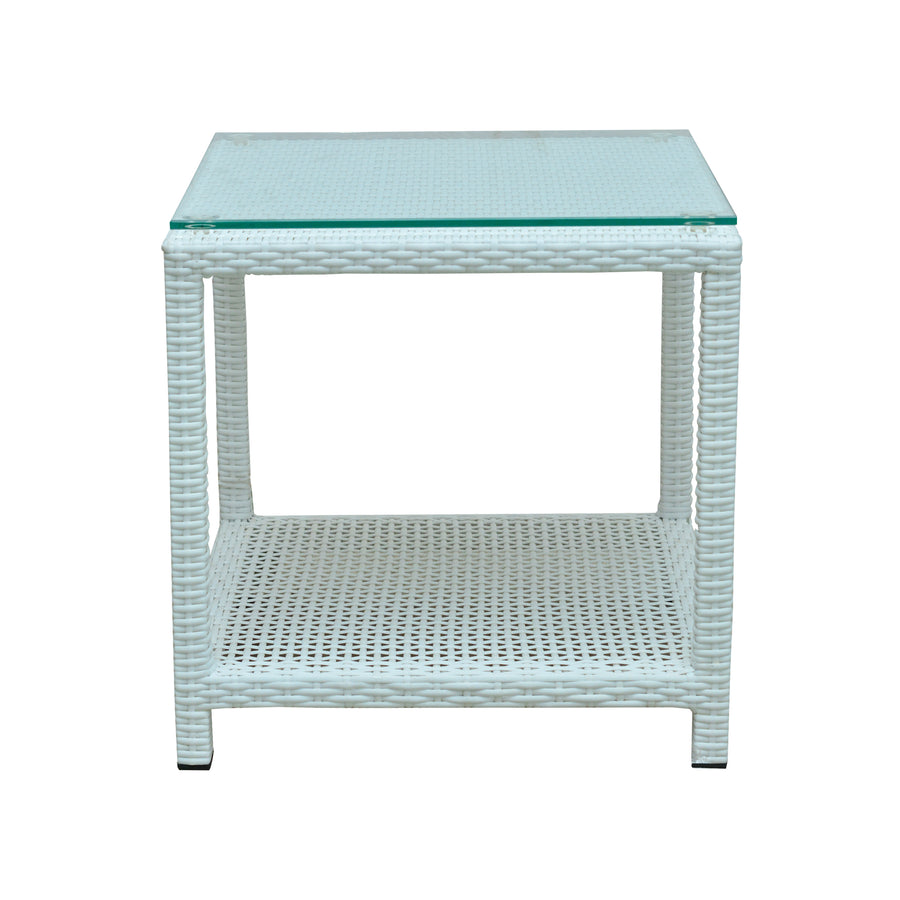 Box Side Table with Glass