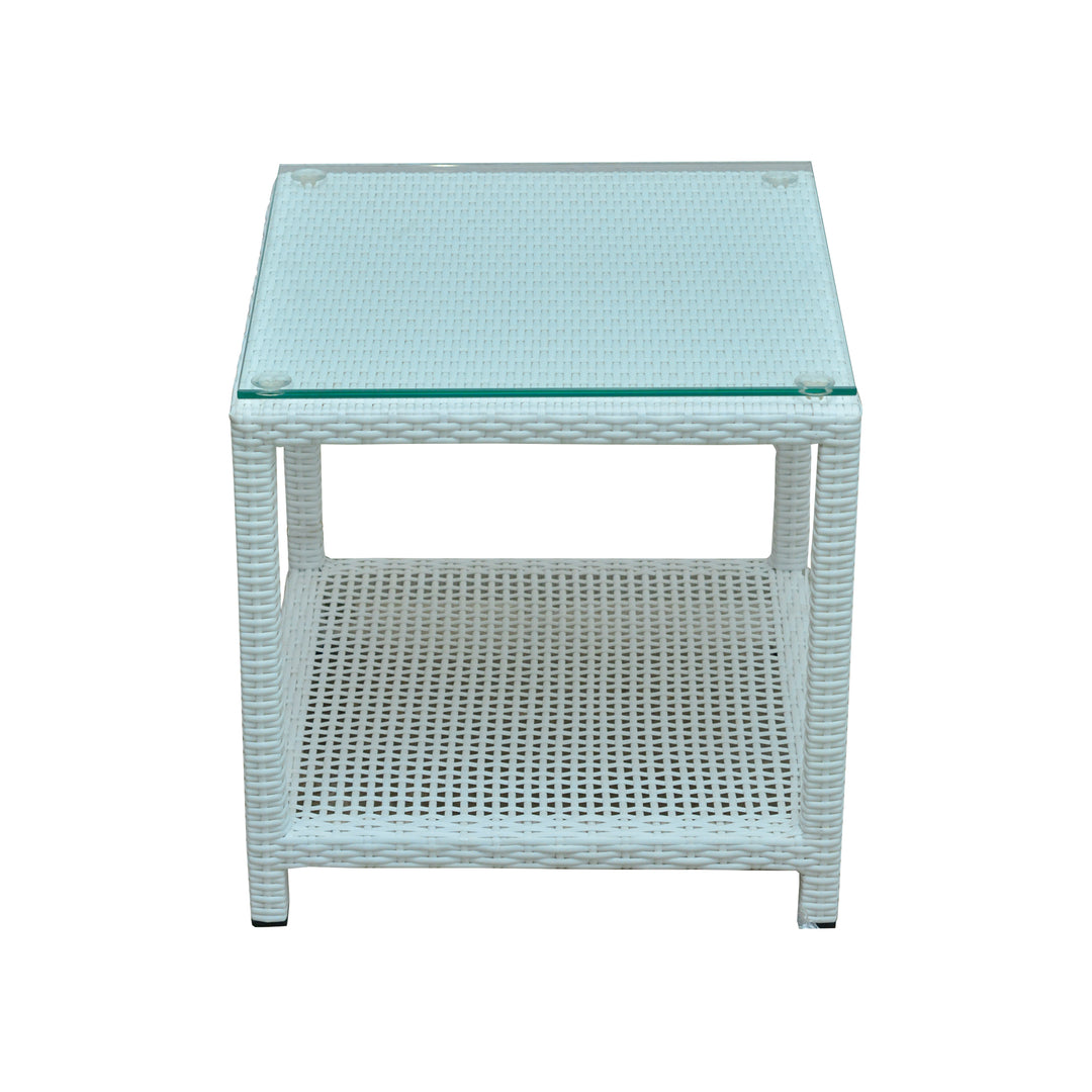 Box Side Table with Glass