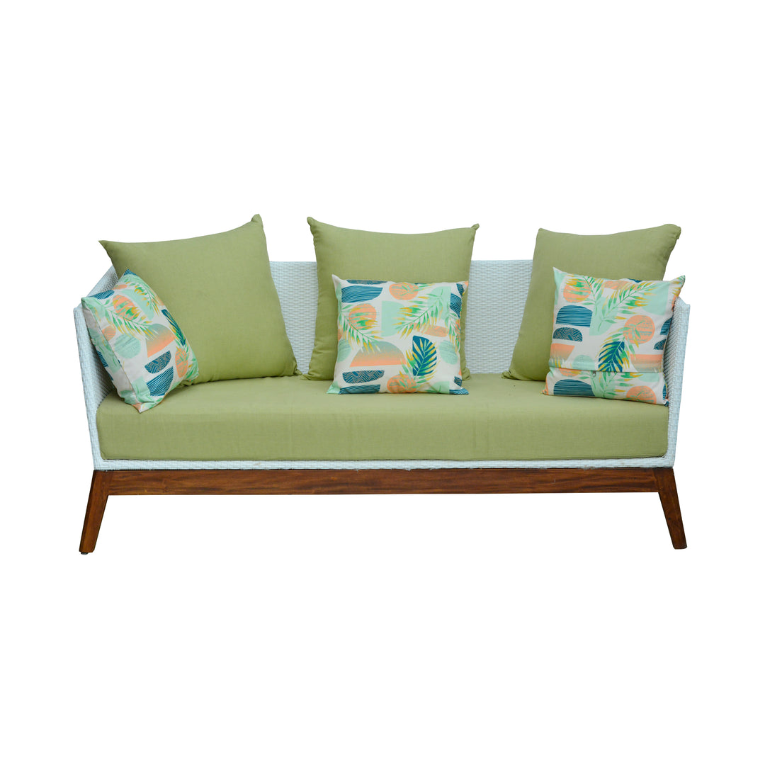 Tropical Green Wicker Sofa