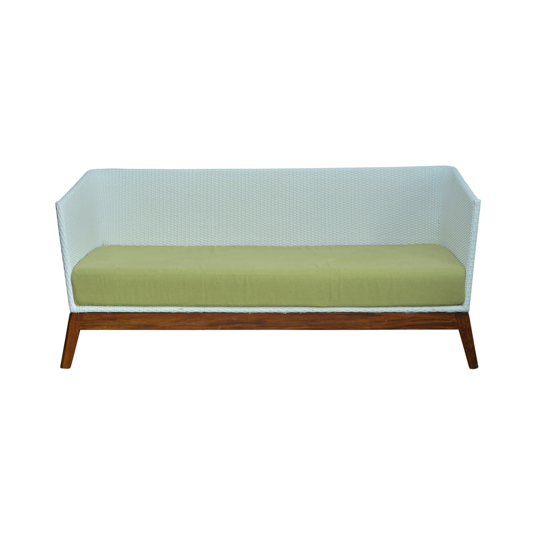 Tropical Green Wicker Sofa