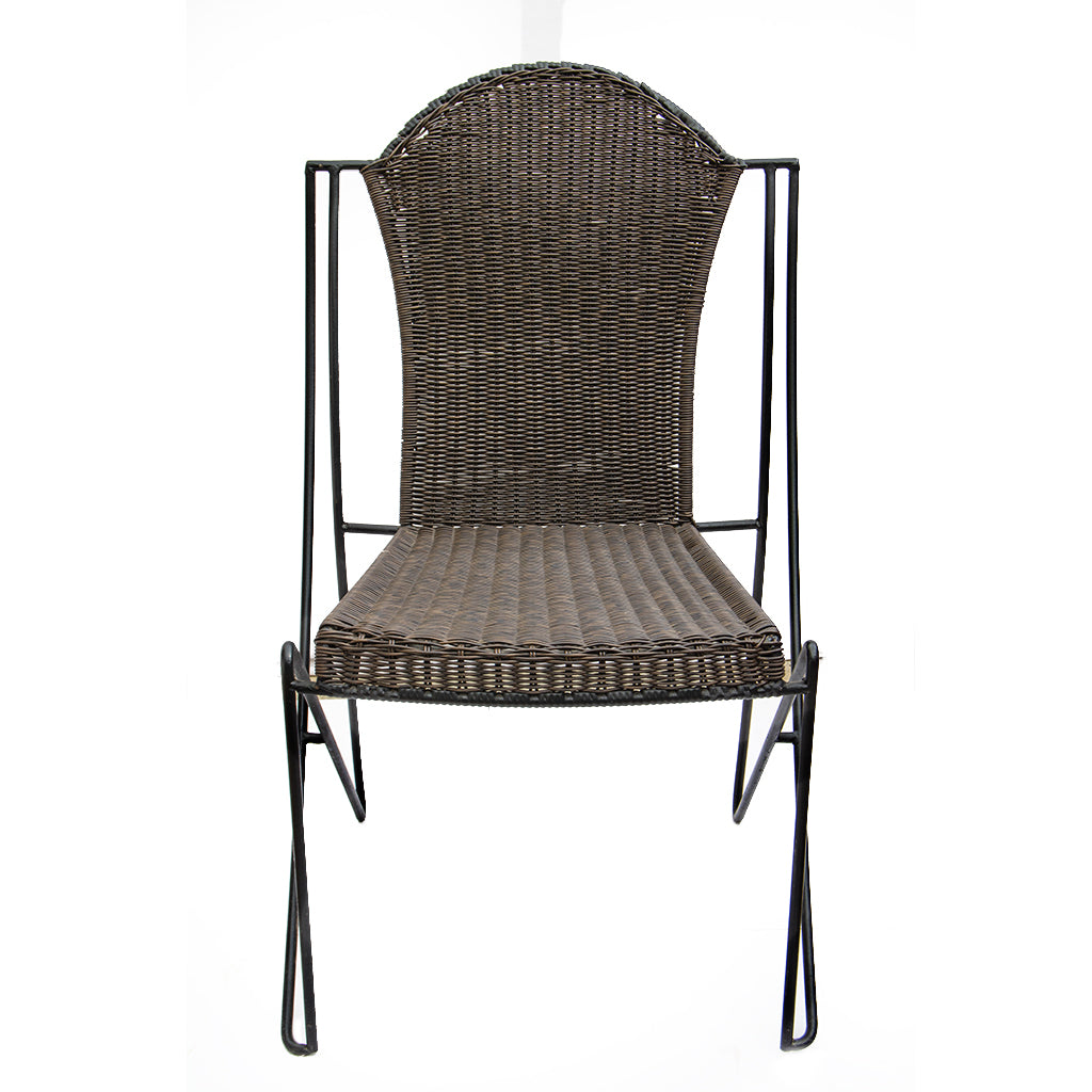 Wicker metal rod chair