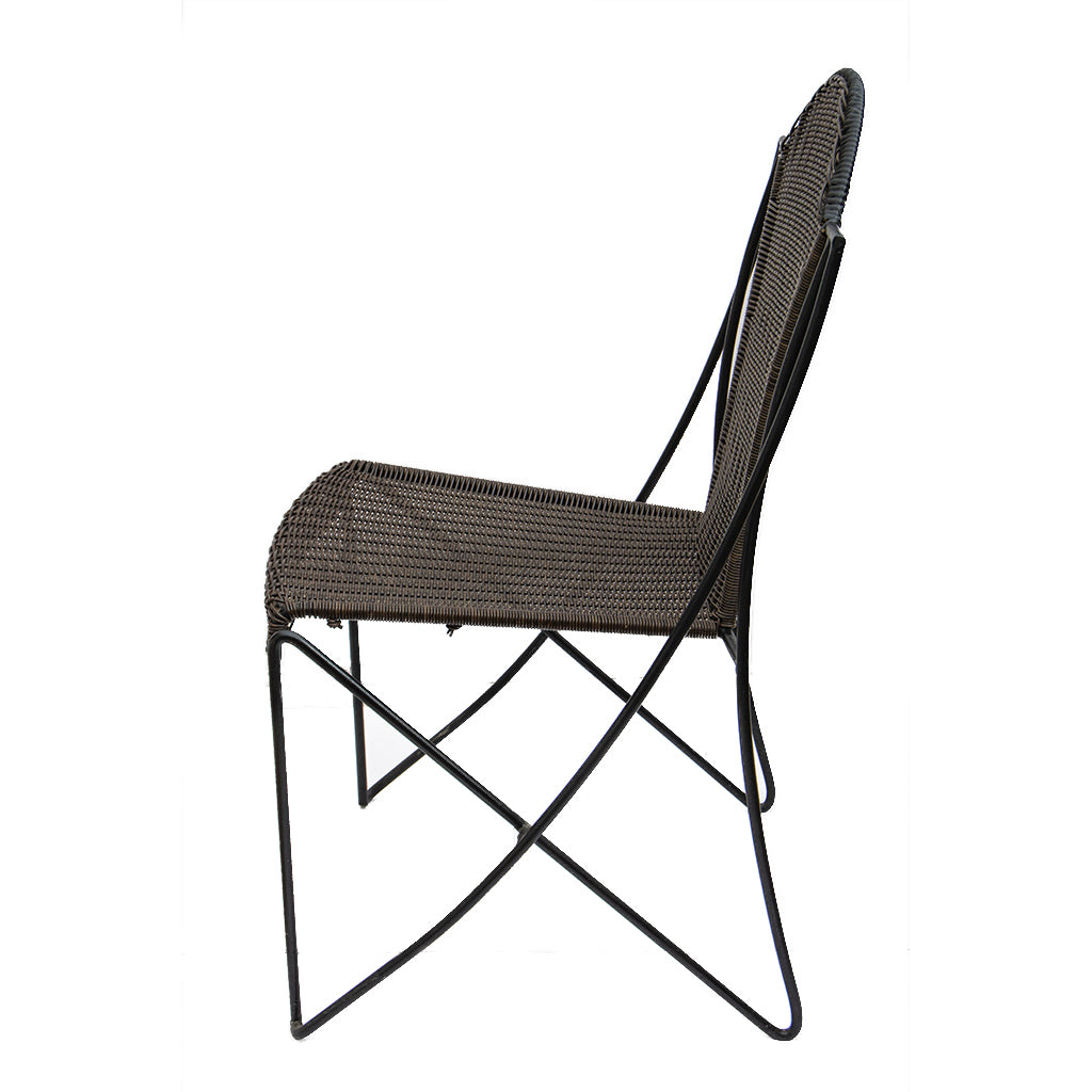 Wicker metal rod chair