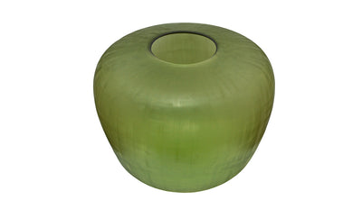 Plump Glass Flower Vase - Green