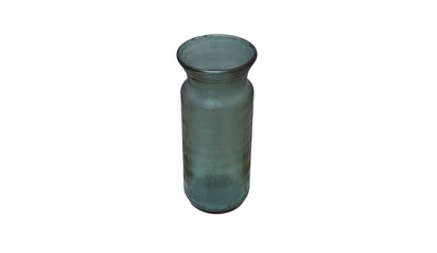 Flower Vase Glass indigo with Horizontal Texture