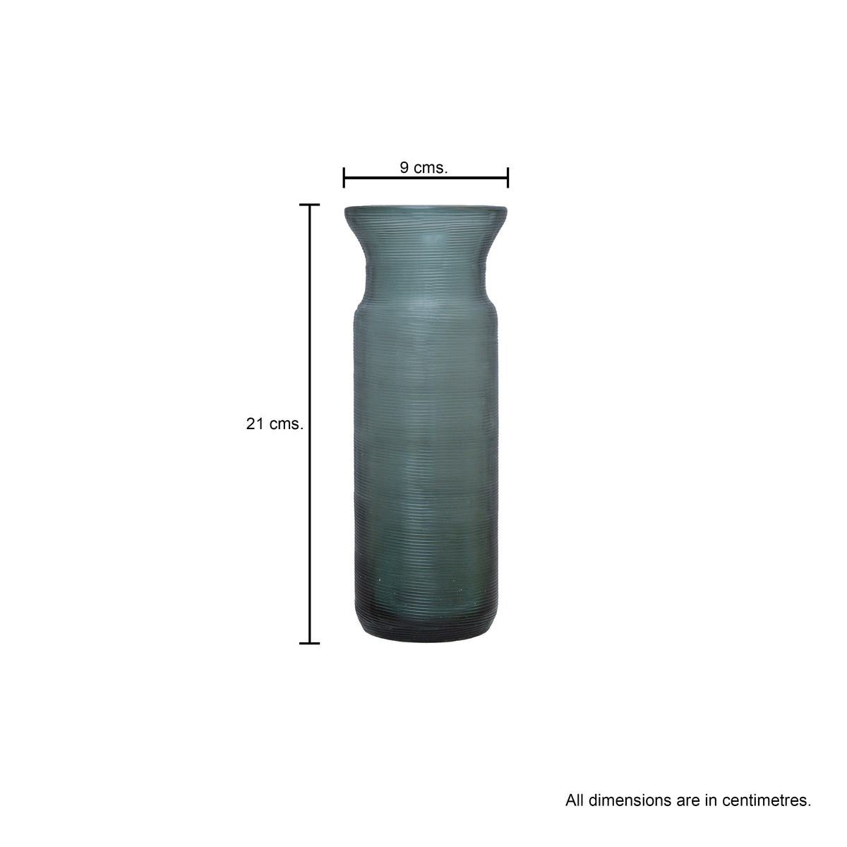 Flower Vase Glass indigo with Texture