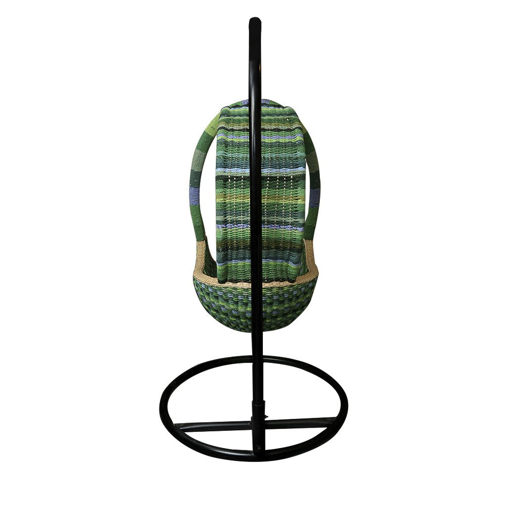 Swing Cane Chair With Rope- Green